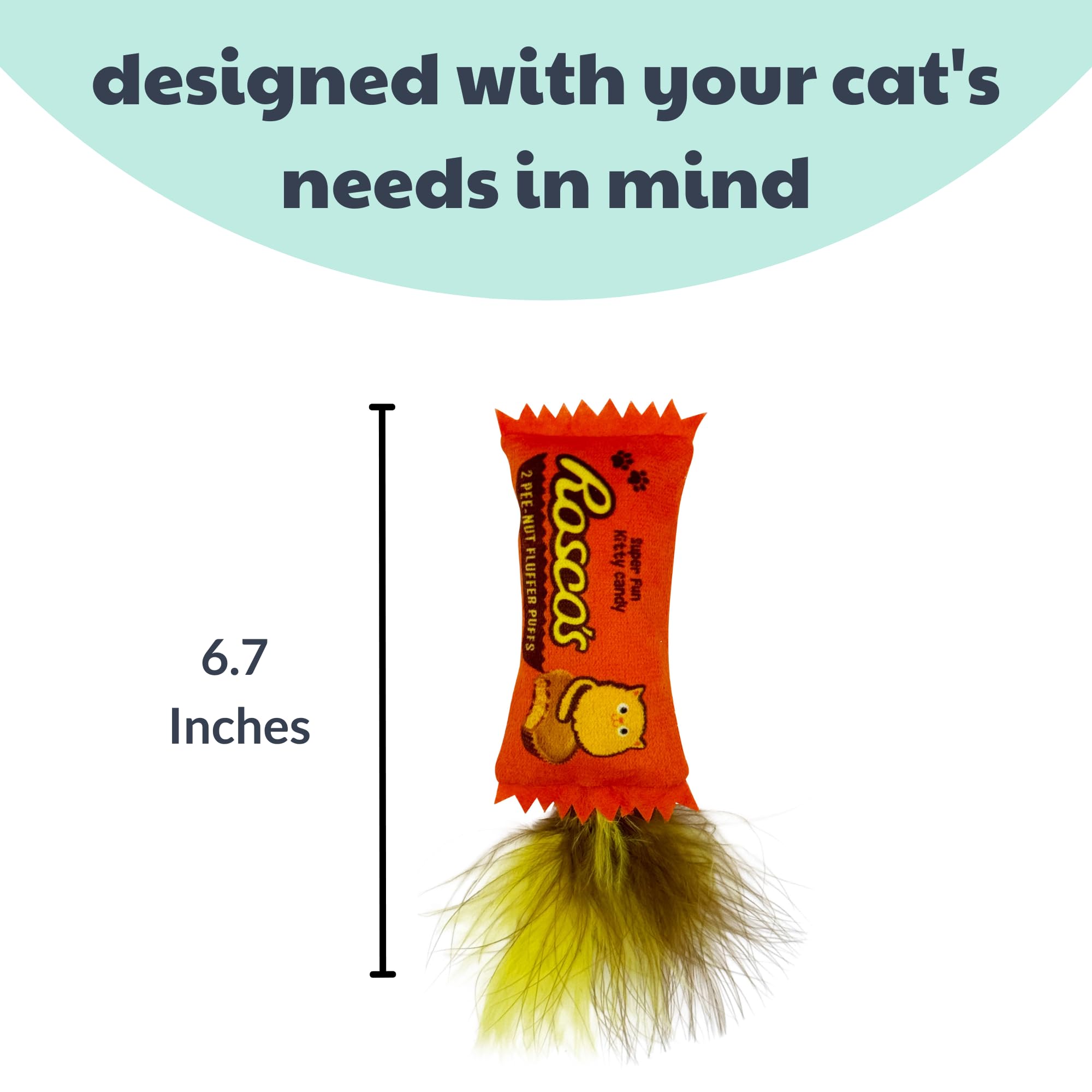 Huxley & Kent Plush Cat Toy - Roscos Fluffer Puffs - Strong Catnip Filled - Soft Plush Kitty Toy With Catnip And Crinkle - Kitty